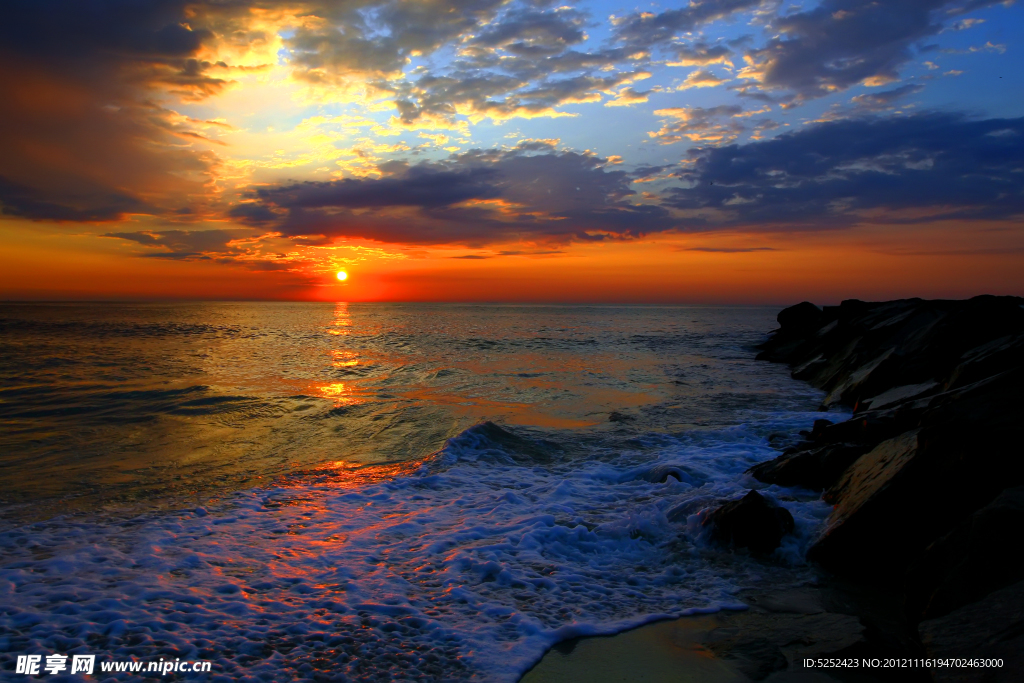 海洋夕阳美景