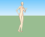 女模站姿3D裸模