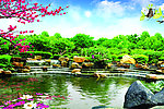 水池风景画