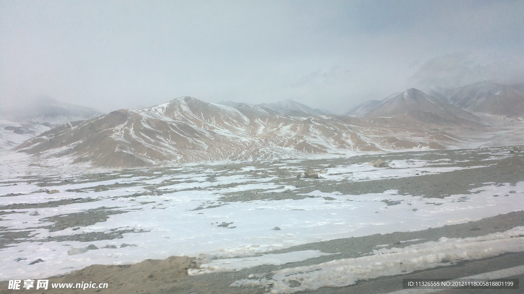 雪山冰河风景图片