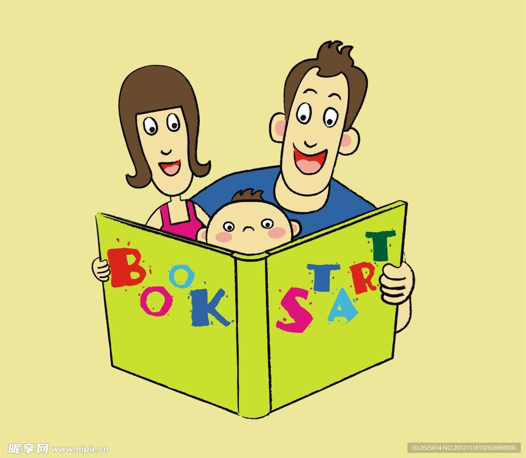卡通一家人(家人、家庭、爸爸、妈妈、婴儿、卡通人物)韩漫插图_北极熊素材库