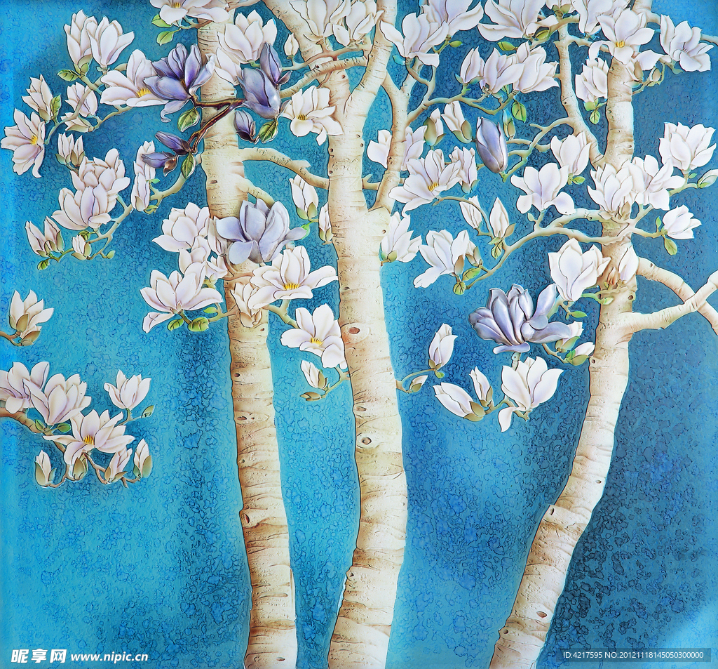 白玉兰工笔画