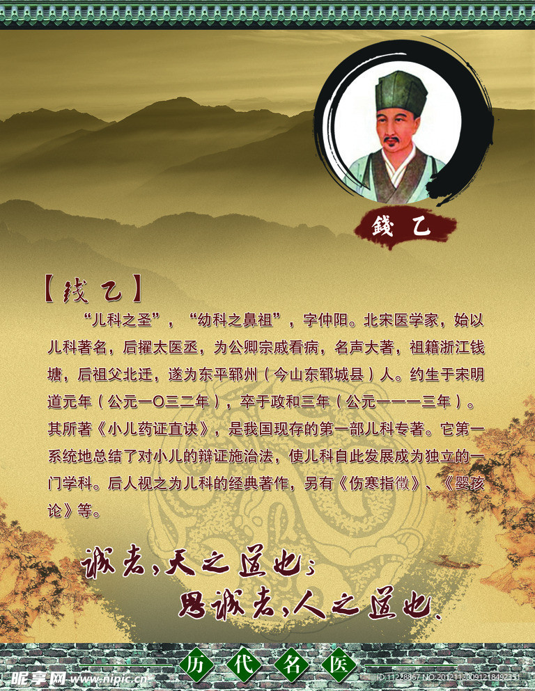 钱乙名医 展板