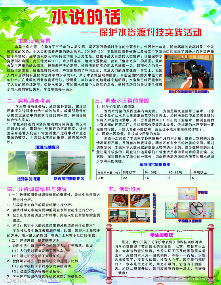 水说的话