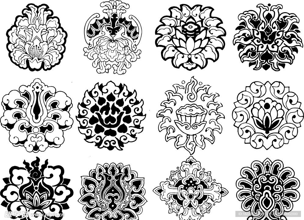 矢量 花纹 花边