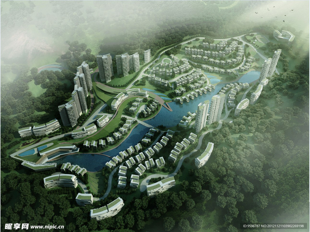 建筑景观鸟瞰图