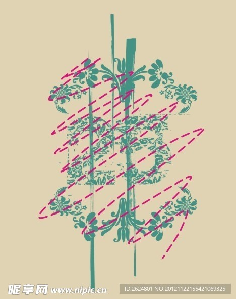 印花图案 绣花