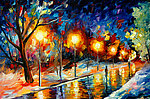 油画 冬夜