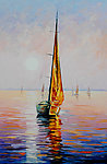 油画 孤帆