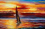 油画 孤帆