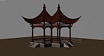 古建模型 双亭