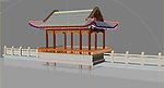 古建模型 亭子