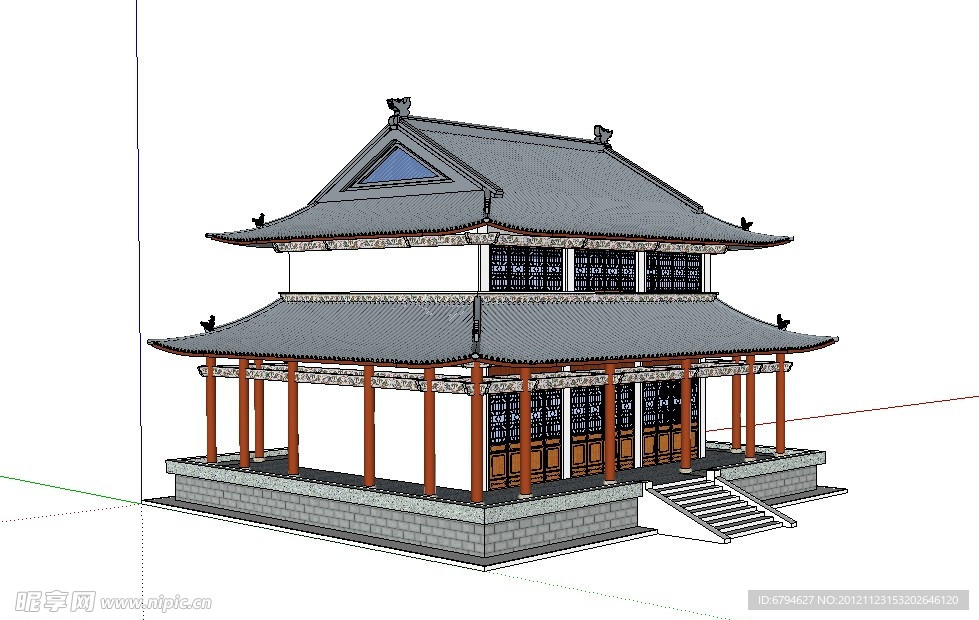 古建模型 娘娘庙