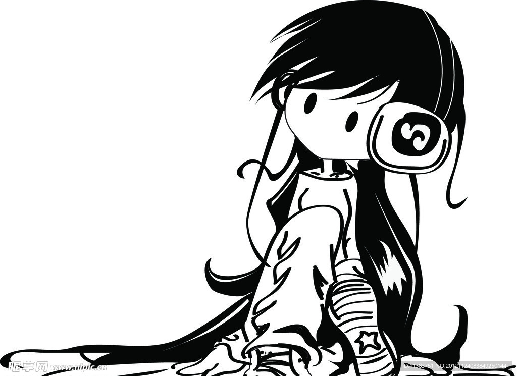 手绘女孩