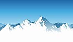 手绘雪山风景