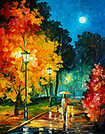 油画 浪漫的夜晚
