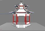 古建模型 亭子