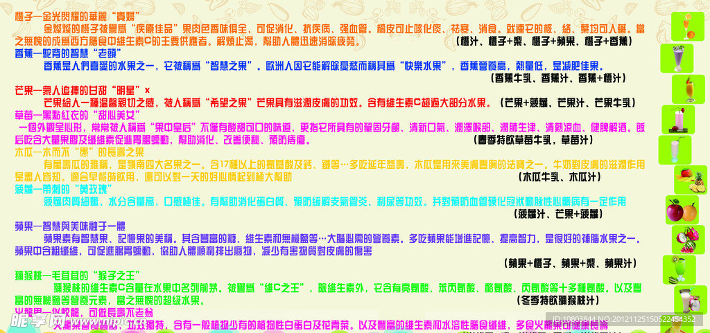 水果营养展板