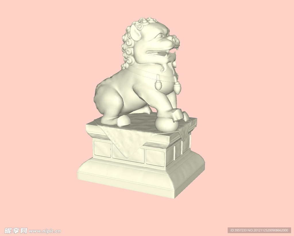 石狮子精细3D模型