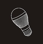 LED灯 LED球泡灯 手绘 黑白线稿 矢量图 LED节能灯