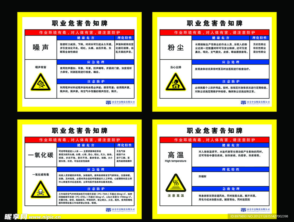 职业危害告知牌