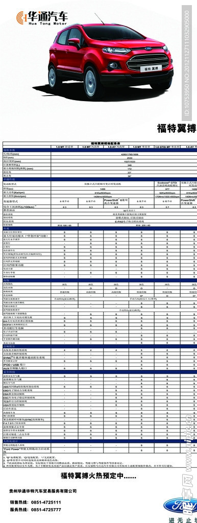 福特翼搏参数易拉宝