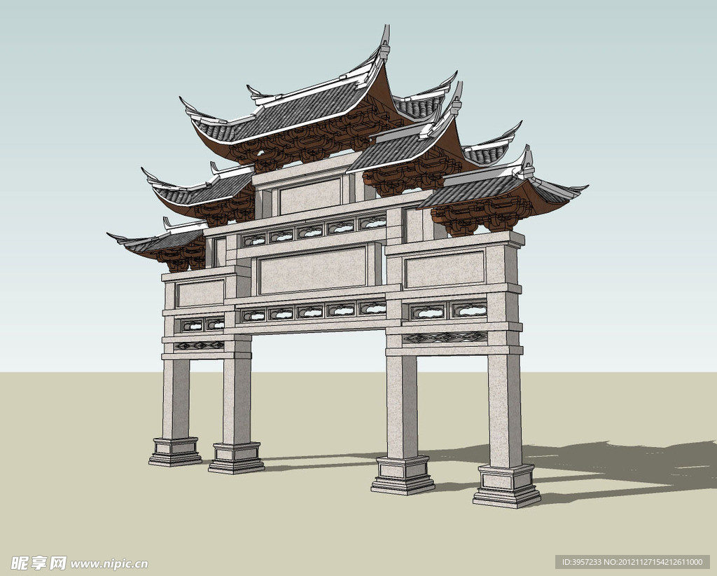 大牌坊3D模型