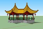 古建模型 双亭