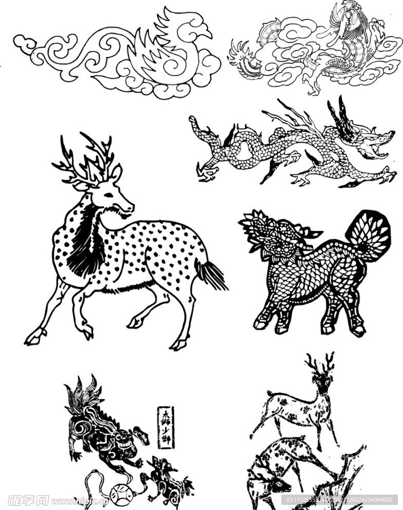 动物花纹矢量图案