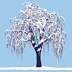 雪地孤树