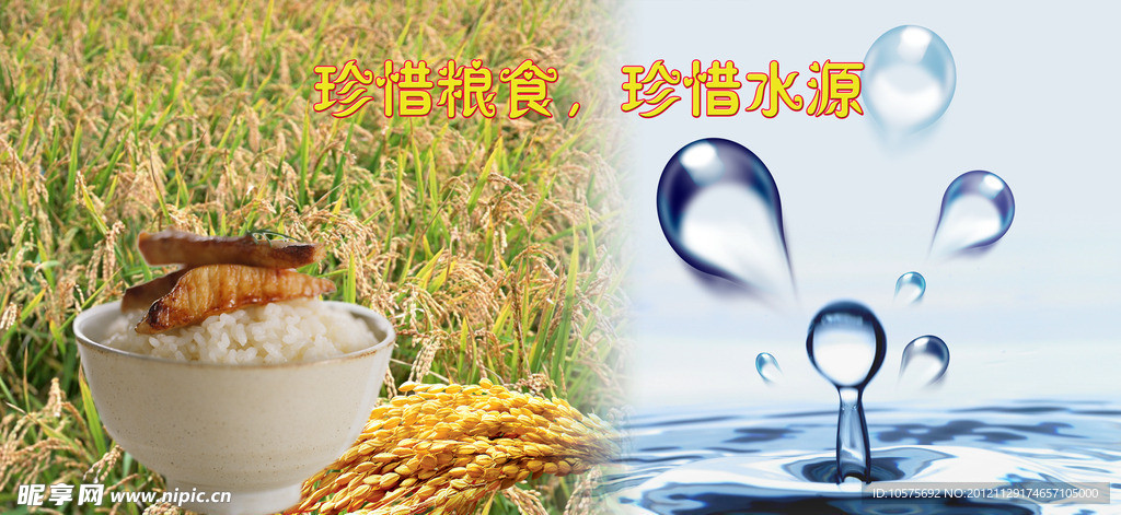 珍惜粮食珍惜水源海报