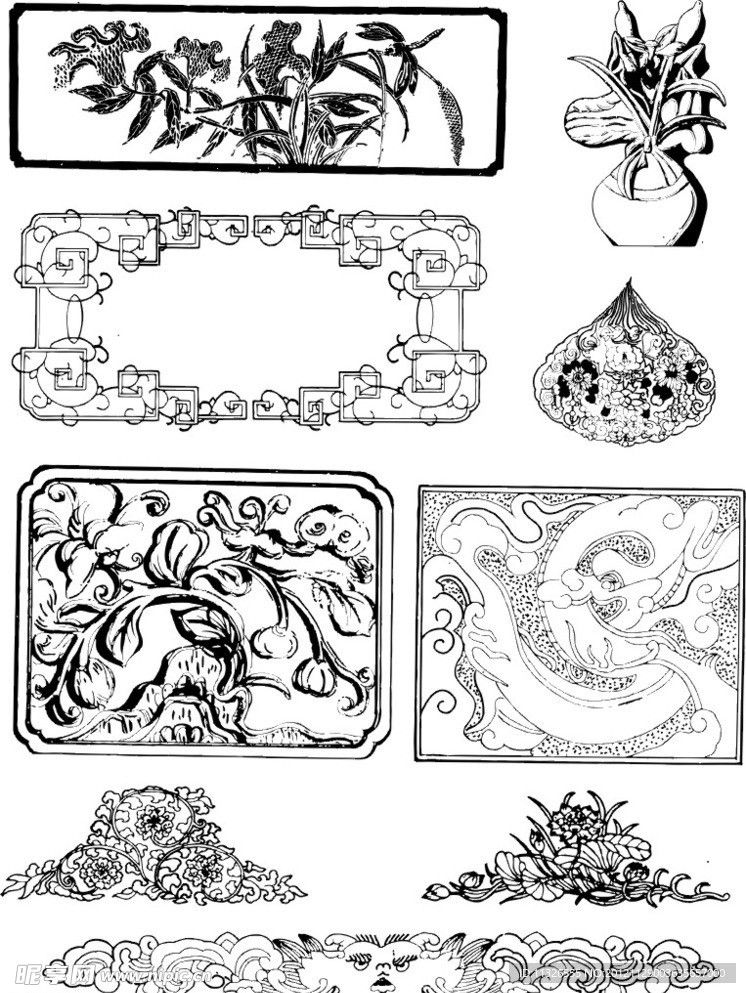 花纹花边矢量图案
