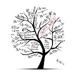 数学公式花纹树木