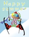 滑雪场夏日宣传海报