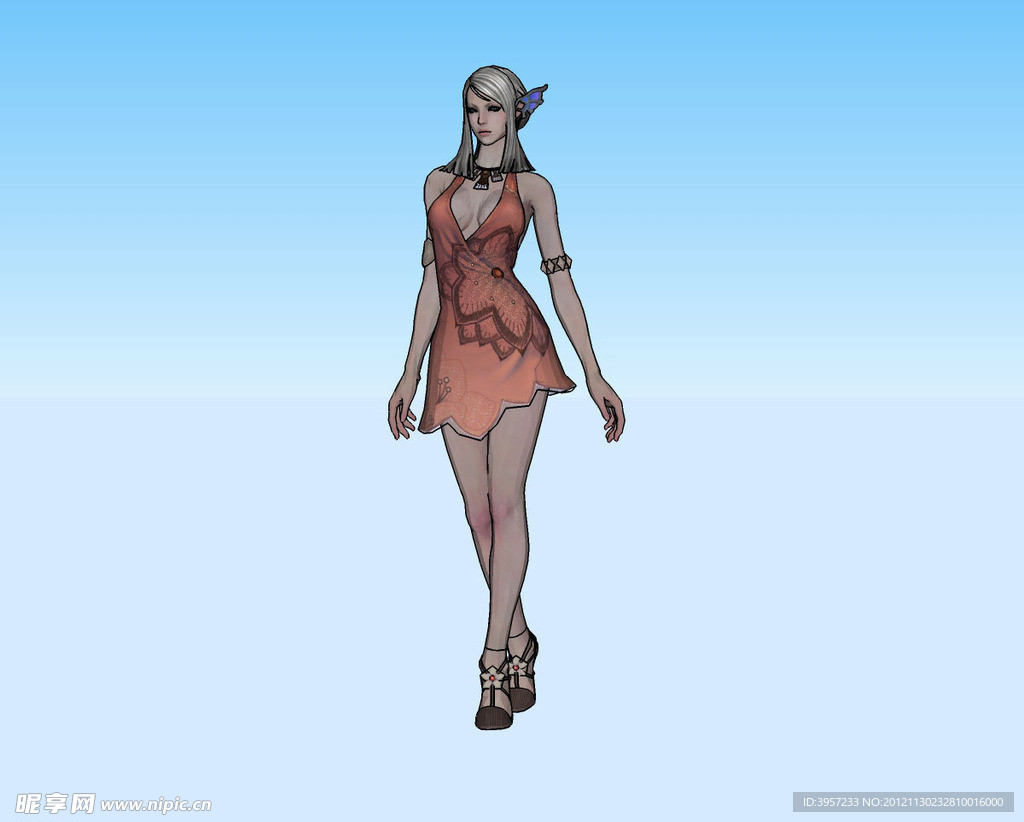 游戏美女3d模型