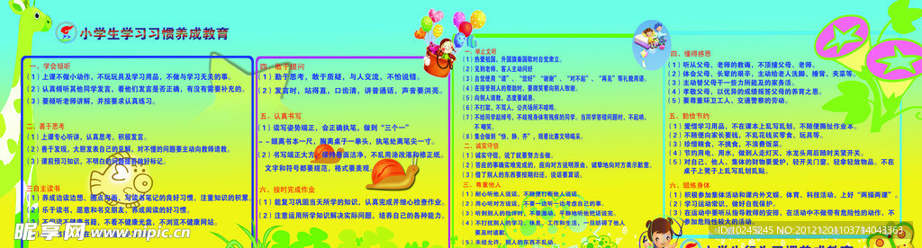 小学养成教育展板