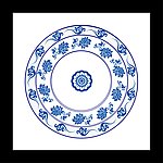 青花瓷盘花纹底纹矢量素材