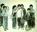王盛烈中国画作品《童年》