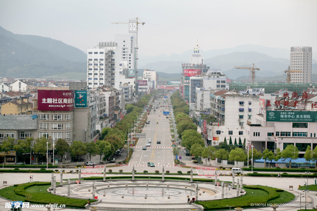 德清县城武康街道全景图