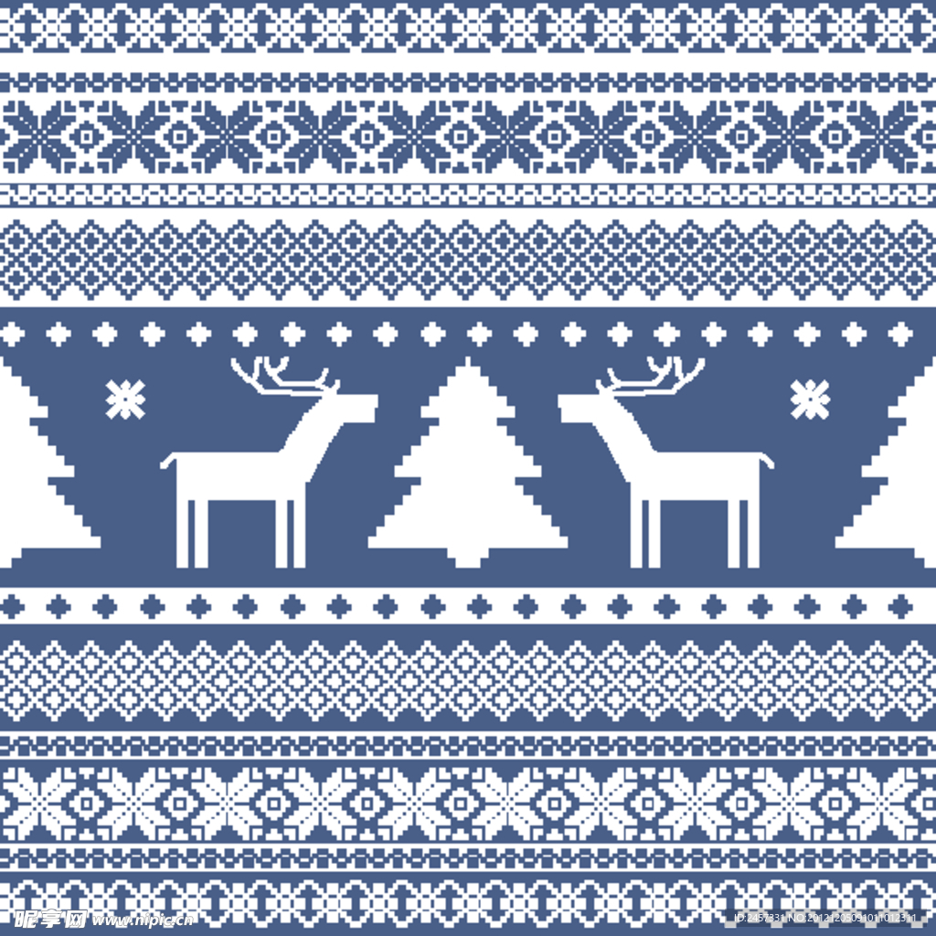 欧式花纹 无缝圣诞花纹