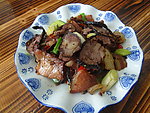 猪血丸炒腊肉