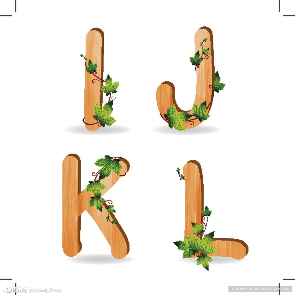 木纹立体字母