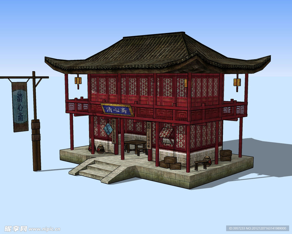 古代酒楼3D模型