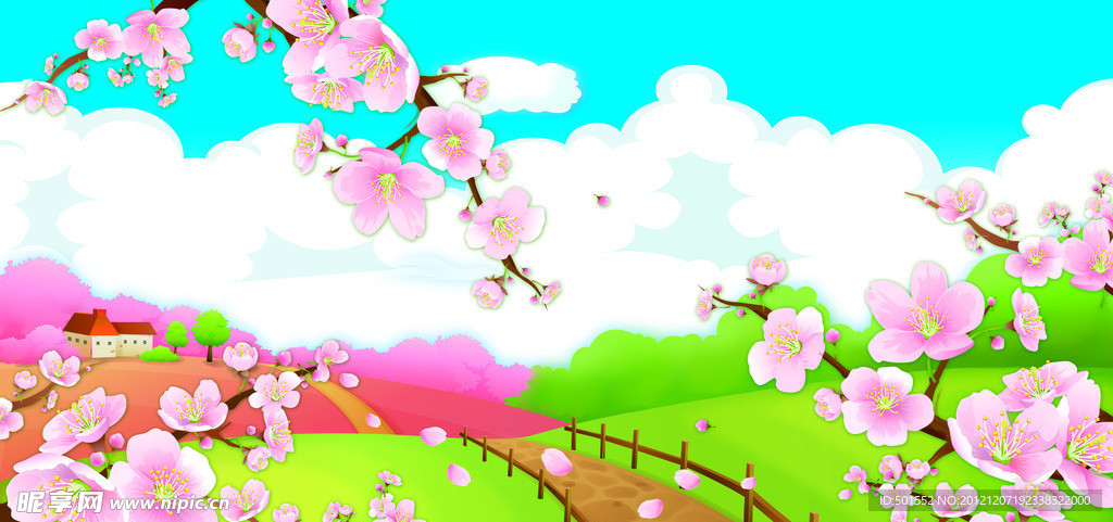 桃花psd分层素材