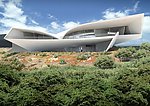 未来抽象科幻建筑效果图