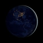 夜晚地球卫星照