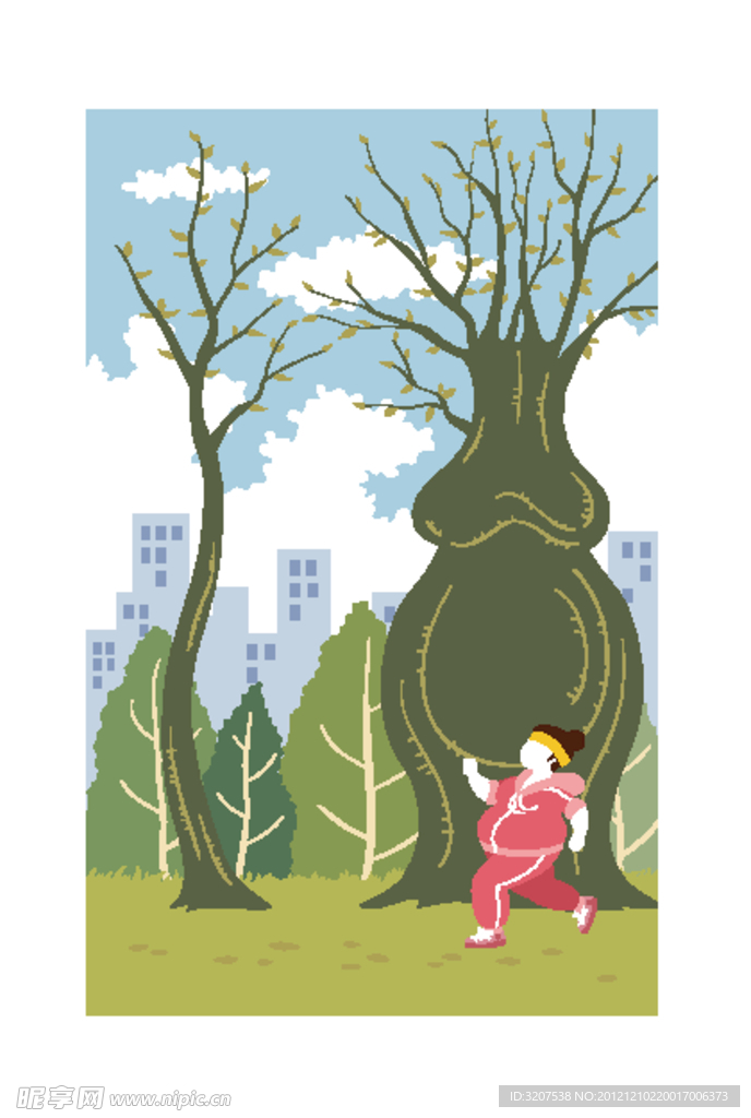 矢量女性跑步