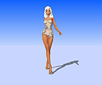 美女走路3D模型