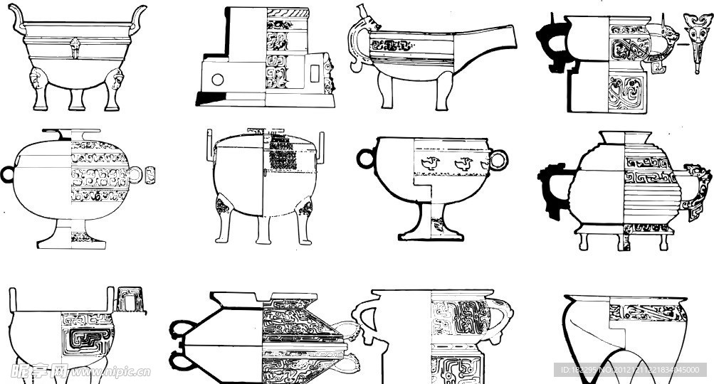 矢量 古典 器皿