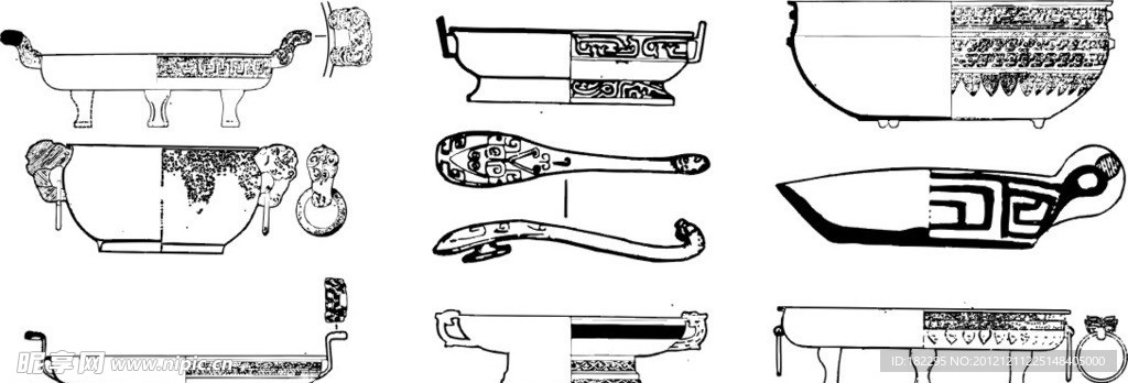 矢量 古典 器皿